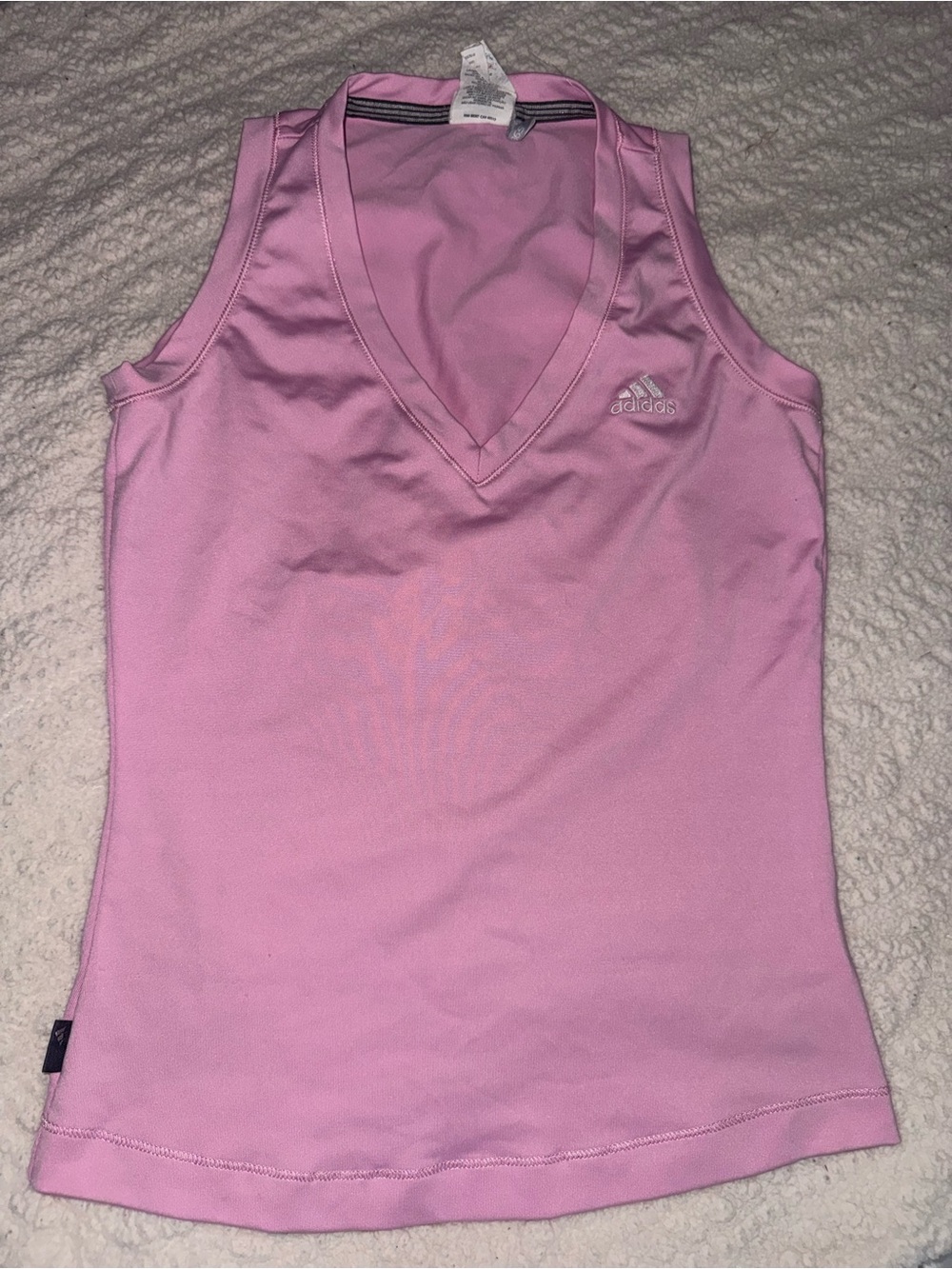 adidas Light Pink V-Neck Athletic Tank Top